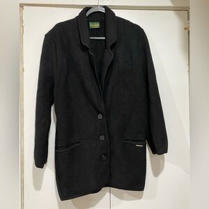Geiger Collections Coat Womens EU 34/US Small Button Front black wool like